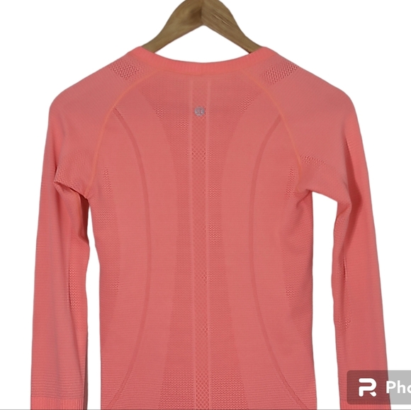 Lululemon Swiftly Tech Long Sleeve Crew in Heathered Very Light Flare Size 4 - Picture 13 of 16